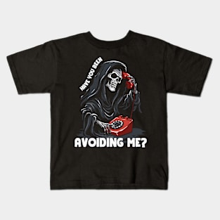 Funny Grim Reaper Skull Death Gift Idea Kids T-Shirt